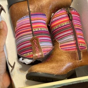 Ariat Kids Boots with Brown and Multicolor Stripes